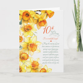 Tarjeta Narcisos sentimentales del décimo aniversario de l