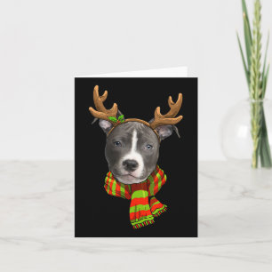 Tarjeta Nariz azul Navidades de Pitbull Mascota de renos P