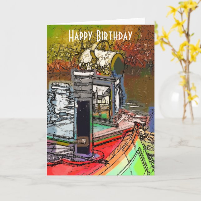 TARJETA NARROWBOATS (flor amarilla)