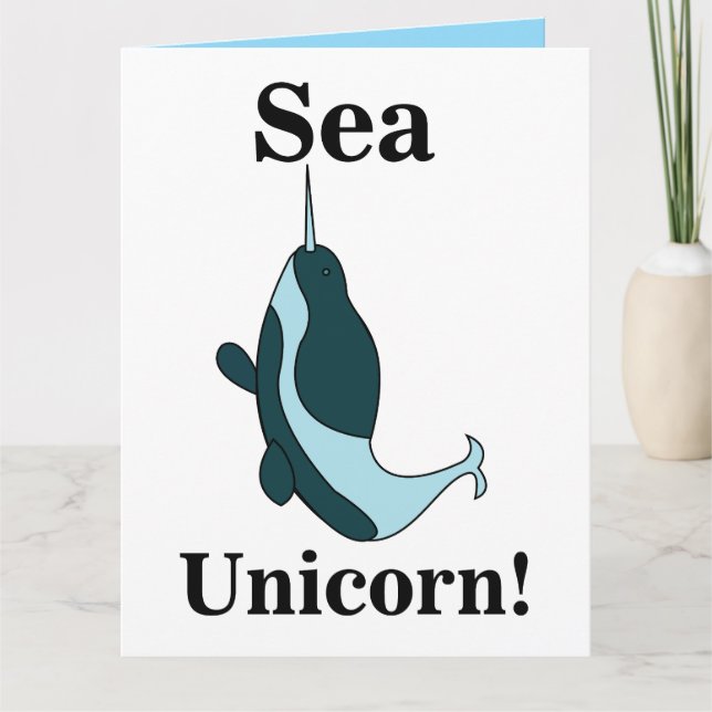 Tarjeta Narwhal Sea Unicorn Funny (Anverso)