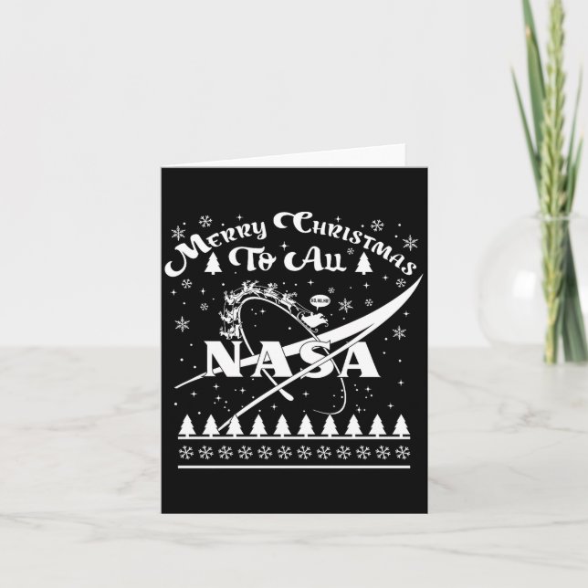 Tarjeta Nasa Merry Christmas To All Ugly Sweater Logo With (Anverso)
