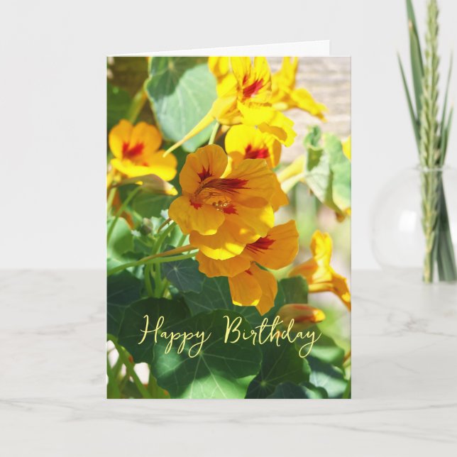 Tarjeta Nasturtium Birthday (Anverso)