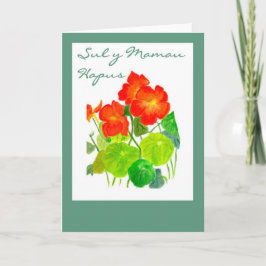 Tarjeta Nasturtiums Mother's Day Card: Saludo galés