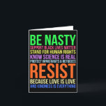 Tarjeta Nasty Resist Lgbtq Human Rights Science Be Kind Fu<br><div class="desc">Nasty Resist Lgbtq Human Rights Science Be Kind Divertido Regalo</div>