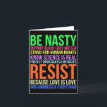 Tarjeta Nasty Resist Lgbtq Human Rights Science Be Kind Fu<br><div class="desc">Nasty Resist Lgbtq Human Rights Science Be Kind Divertido Regalo</div>