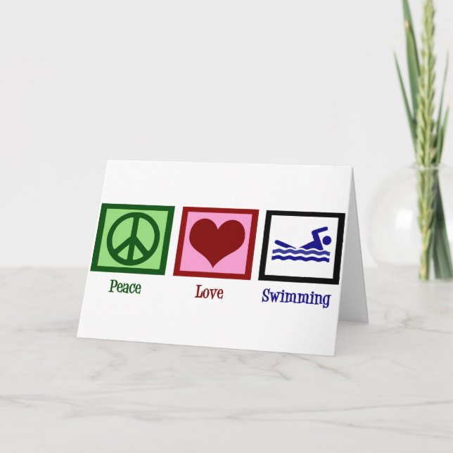 Tarjeta Natación del amor de la paz (Anverso)