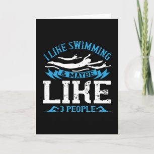 Tarjeta Natación - Me gusta nadar y 3 personas