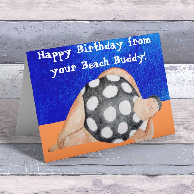 Tarjeta Natación salvaje personalizada Nadadores al aire l (Beach card)