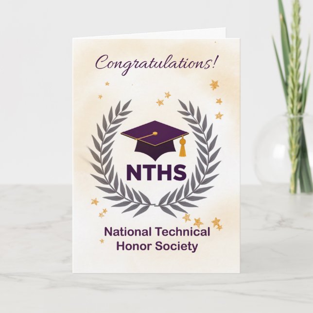 Tarjeta National Technical Honor Society Congratulations (Anverso)