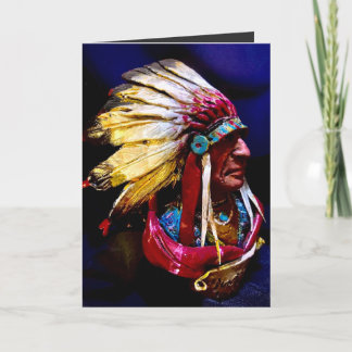 Tarjeta  Native american Chief Folded Greeting Card