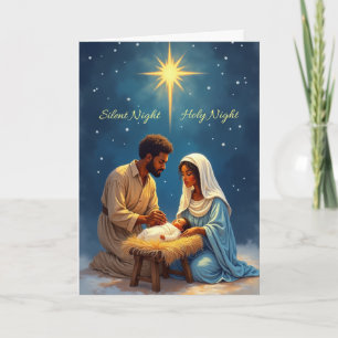 Tarjeta Natividad Afroamericana Navidad Noche Silenciosa