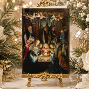 Tarjeta Natividad católica tradicional Bendita María Jesús