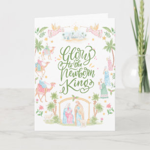 Tarjeta Natividad en Pastel Gloria al Rey Recién Nacido
