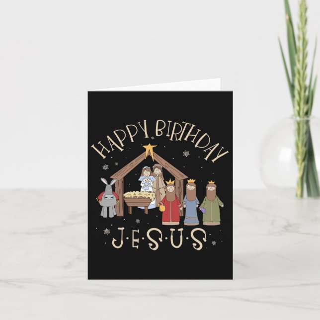 Tarjeta Natividad Feliz cumpleaños Jesús Navidades Nativid (Anverso)
