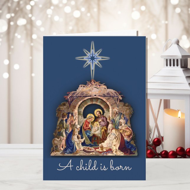Tarjeta Natividad Jesús nace texto de firma personal (Subido por el creador)