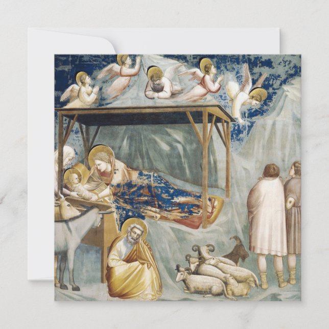 Tarjeta Natividad (Nacimiento de Jesucristo) (por Giotto) (Anverso)
