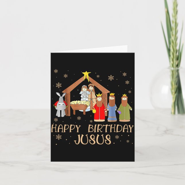 Tarjeta Nativity Happy Birthday Jesus Christmas Nativity C (Anverso)