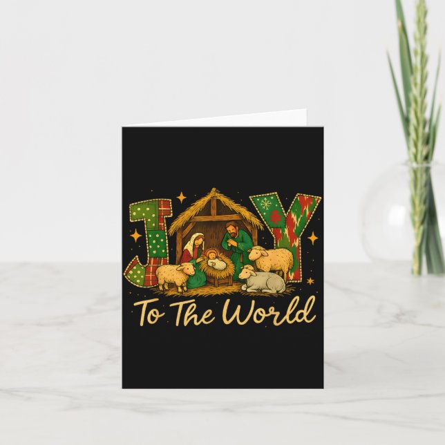 Tarjeta Nativity Scene Joy To The World – Christmas Faith  (Anverso)
