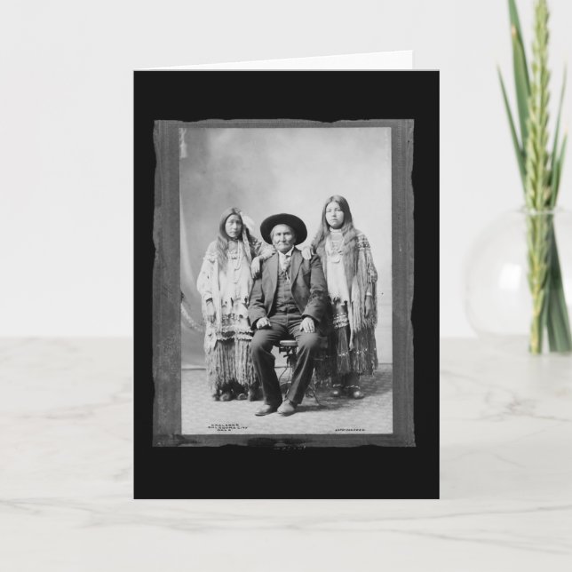 Tarjeta Nativo vintage Geronimo Chiricahua Apache (Anverso)