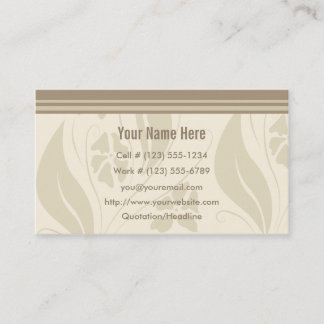 Tarjeta natural del perfil y de visita del café