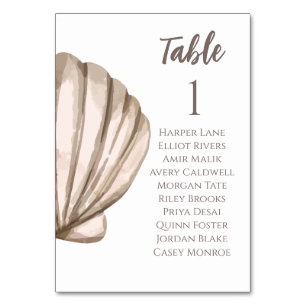 Tarjeta Natural Elegante para la Mesa de la Playa
