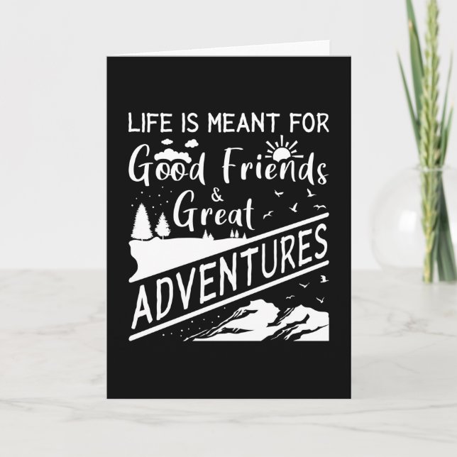 Tarjeta Naturaleza al aire libre Montañas de camping Sende (Anverso)