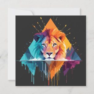 Tarjeta Naturaleza animal de la vida salvaje de los leones