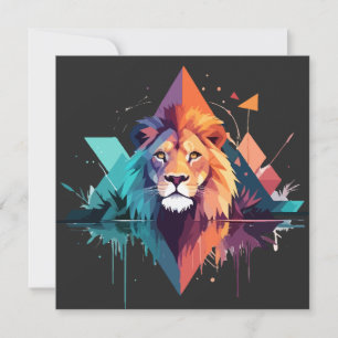 Tarjeta Naturaleza animal de la vida salvaje de los leones