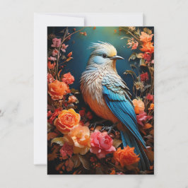Tarjeta Naturaleza Caprichosa Pájaro Azul