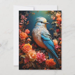 Tarjeta Naturaleza Caprichosa Pájaro Azul