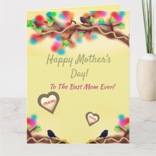 Tarjeta Naturaleza Colorida Corazón Día de la Madre