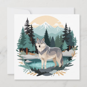 Tarjeta Naturaleza de los animales salvajes de Wolf