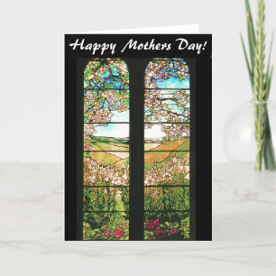Tarjeta Naturaleza del vitral de Nouveau Tiffany del arte