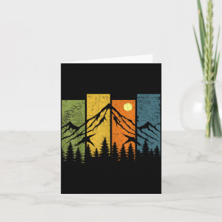 Tarjeta Naturaleza forestal de vida silvestre retro árbole