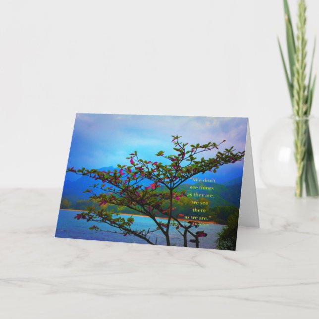 Tarjeta Naturaleza inspirada: Vemos el mundo mientras que (Anverso)