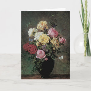 Tarjeta Naturaleza muerta con flores en jarrón de Olaf Her