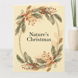 Tarjeta Nature’s Christmas – Minimal Botanical Holiday 