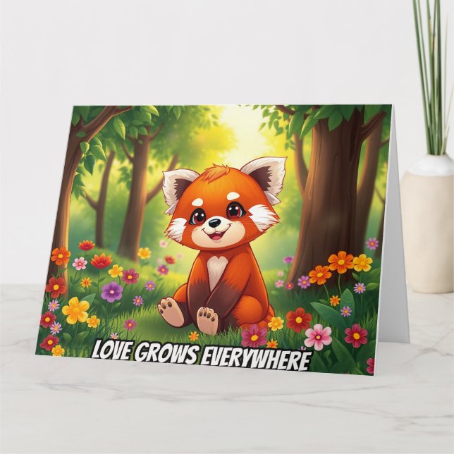Tarjeta Nature’s Hug in a Cute Red Panda (Anverso)