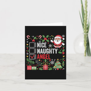 Tarjeta Naughty Angel Funny Navidades Santa Claus