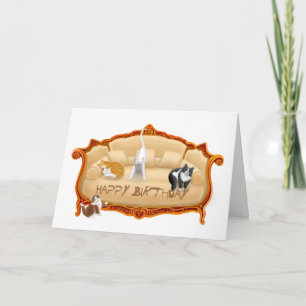 Tarjeta Naughty Couch Cats Birthday Card