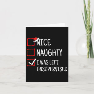 Tarjeta Naughty Dejó Navidades Graciosos Sin Supervisión