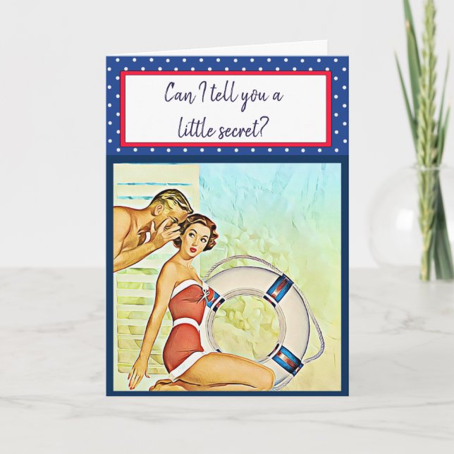 Tarjeta Naughty Flirty Retro Beach (Anverso)