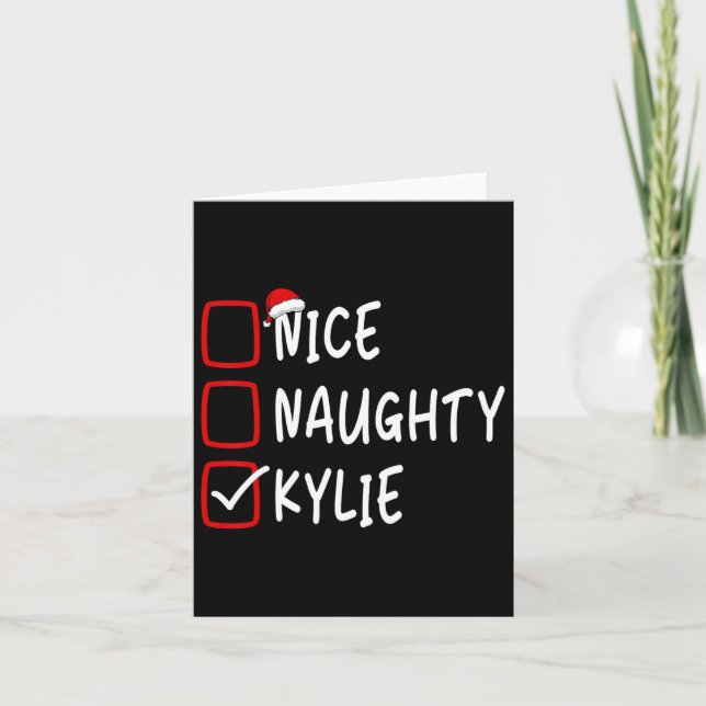 Tarjeta Naughty Kylie Navidades de nombres personalizados  (Anverso)