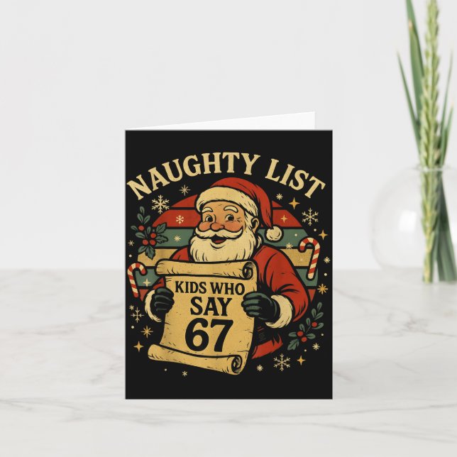 Tarjeta Naughty List Kids Who Say 67 Funny Teacher Christm (Anverso)