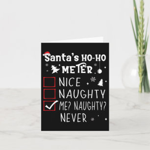 Tarjeta Naughty Me Naughty Nunca Navidades Lista 1