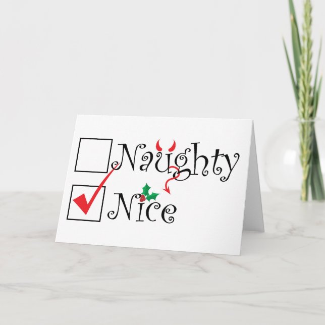 Tarjeta Naughty Nice (Anverso)