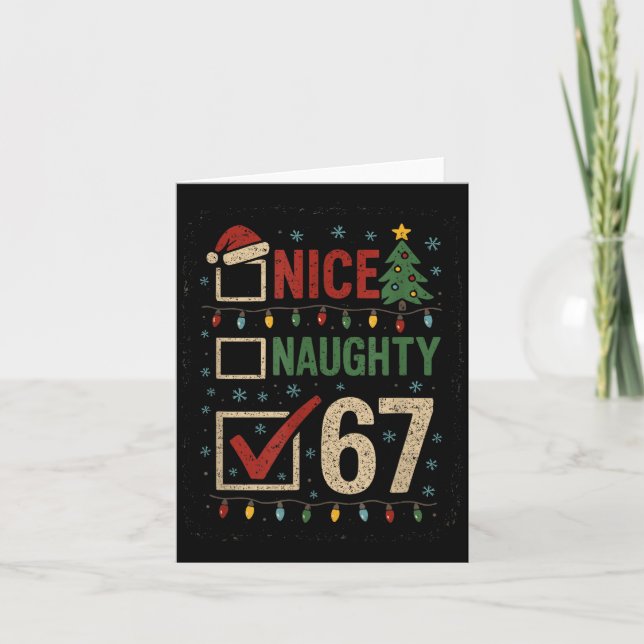 Tarjeta Naughty Nice 67 Christmas Humor  (Anverso)