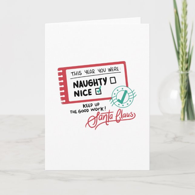 Tarjeta Naughty Nice Crad Navidades (Anverso)