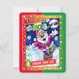 Tarjeta Naughty or nice, choose your list