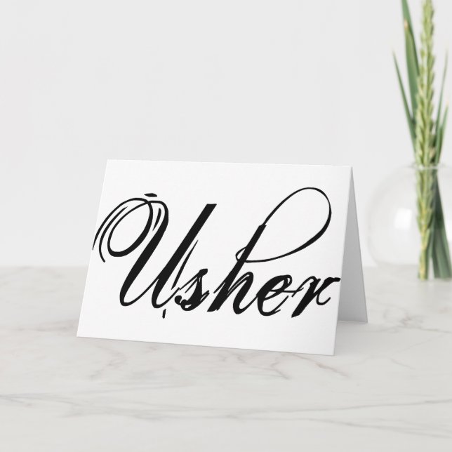 Tarjeta Naughy Grunge Script - Negro Usher (Anverso)